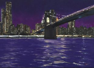 Brooklyyn Bridge 2018 oil and wax on 90x65cm canvas