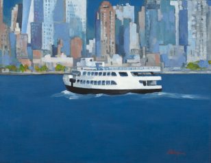 NYC 2018 oil and wax on canvas 31x40cm