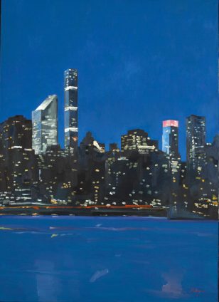 Nocturne 2018 oil and wax on canvas 90x65cm